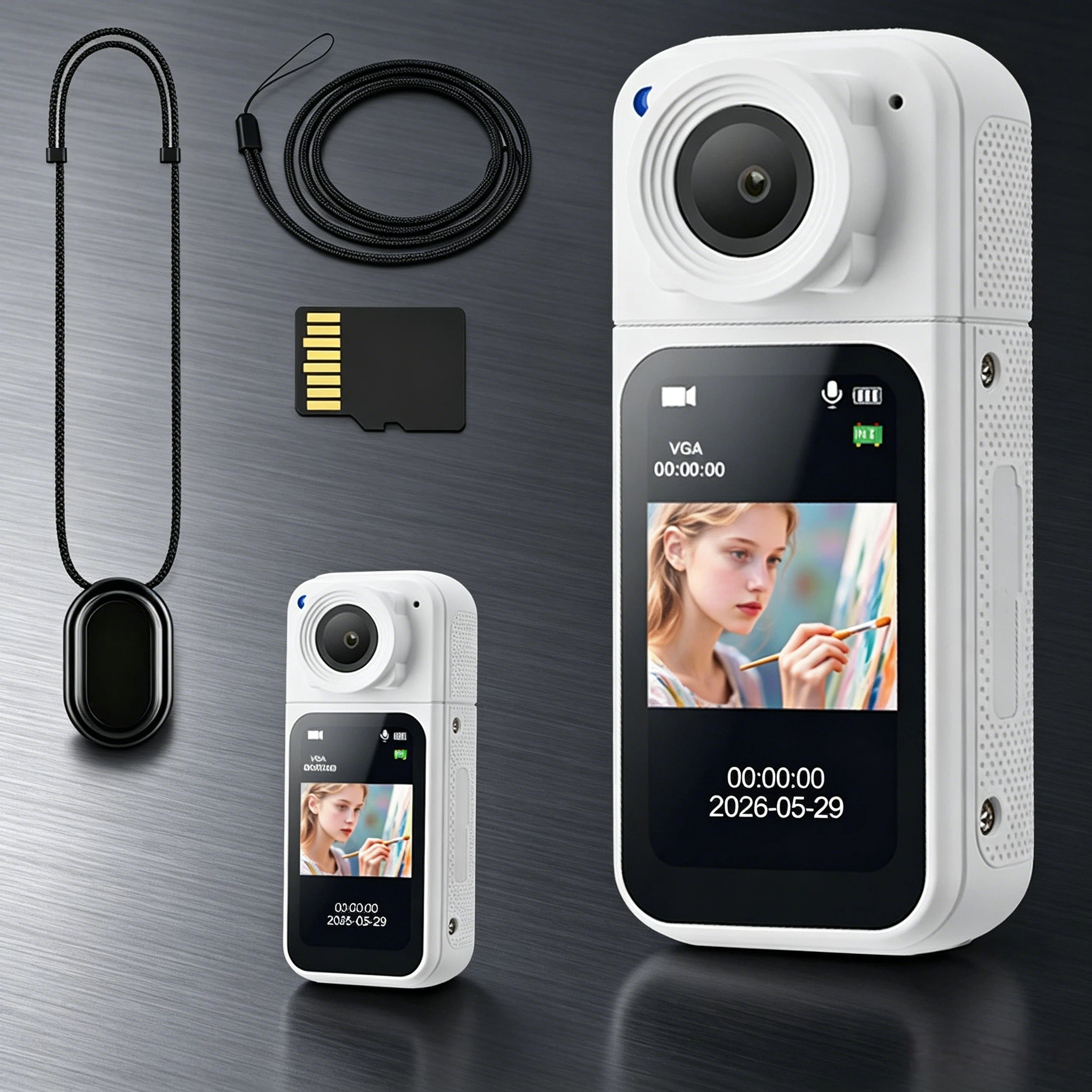 Câmera com gravação de vídeo HD 1080P e lente grande angular retro CCD, presente de aniversário para meninas