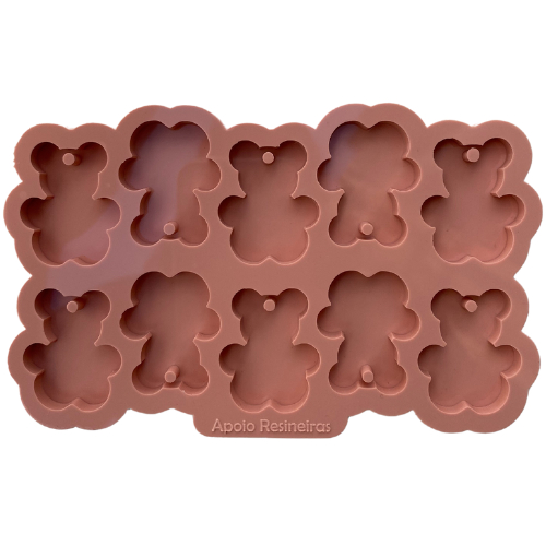 Molde de Silicone para Resina - Paleta MINI Ursinhos (3,5cm).
