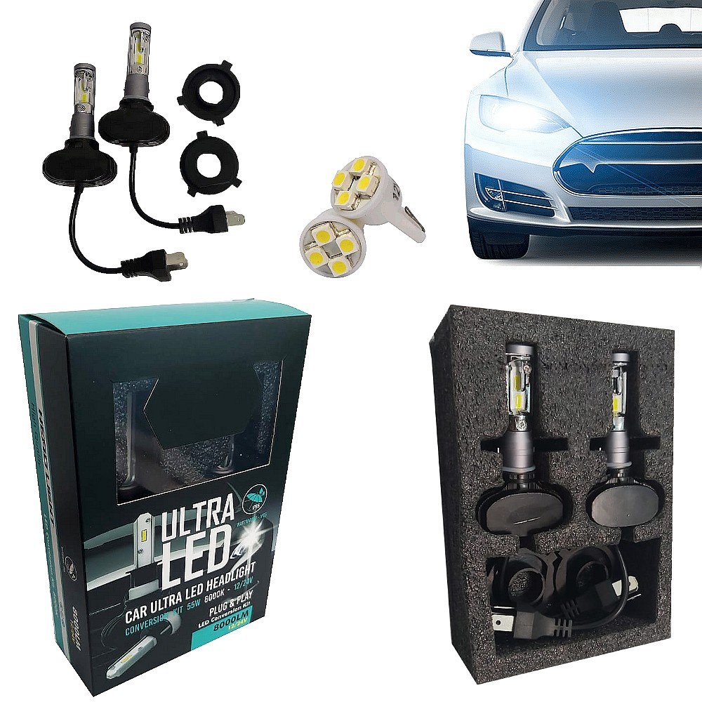 Kit Lâmpada Super Ultra Led 55w 12v/24v 6000k 8000 Lumens H3