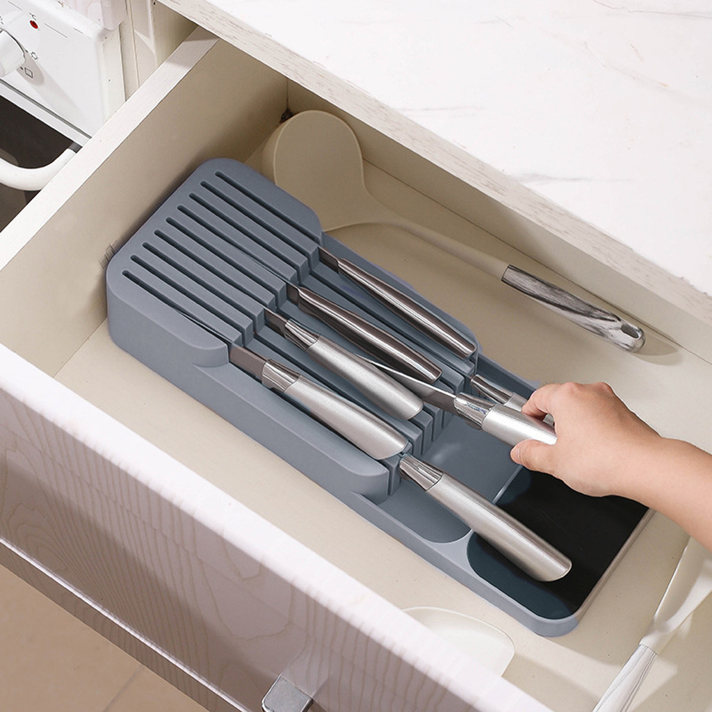 [unilayan] Ferramenta De Drenagem De Cozinha Rack De Armazenamento Divisória Caixa De Plástico Bandeja De Talheres Bloco