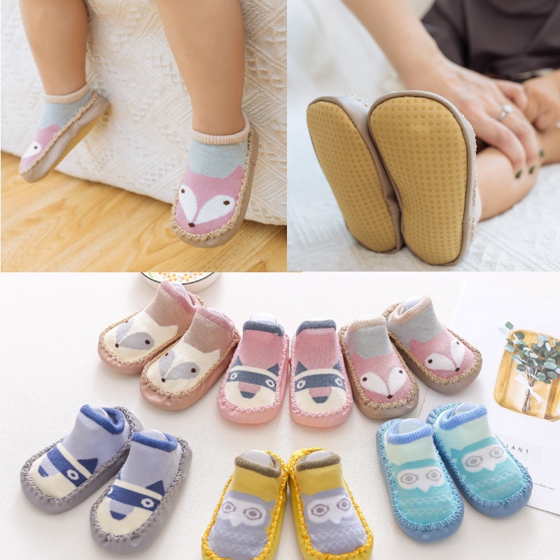 Meias De Bebê Com Sola De Borracha 0-24 Meses Meia Infantil Recém-Nascido Outono Primavera Crianças Chão Sapatos Anti De