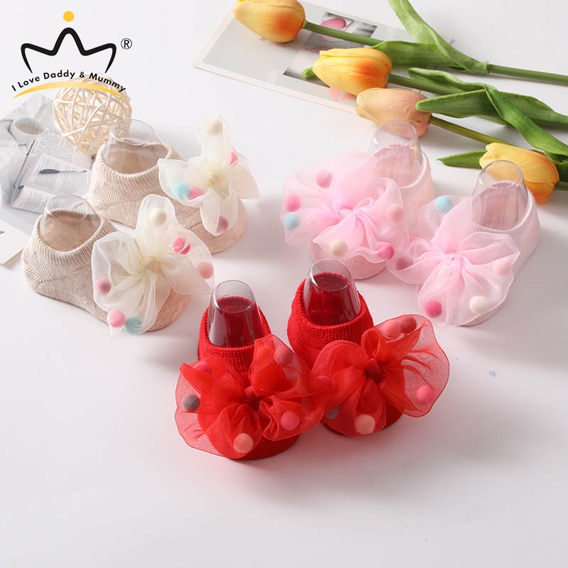 1 Pares Meias De Bebê Infantil Primavera Para Meninas Algodão Recém-Nascido Menino Toddler Estilo Princesa Arco
