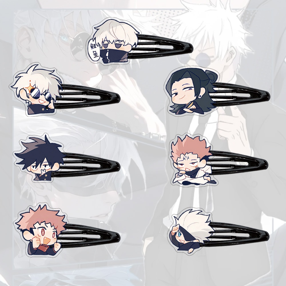 Alfinetes De Cabelo Acrílicos Jujutsu Kaisen Cute Cartoon Girl Anime 50mm Grampos Acessórios Para