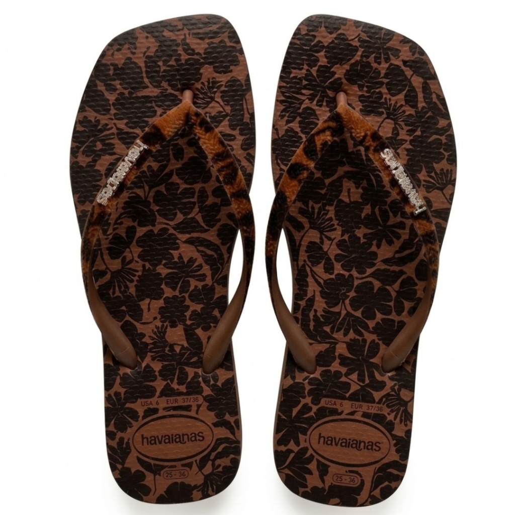 Havaianas Slim Square Oficial Velvet Floral Tira Veludo