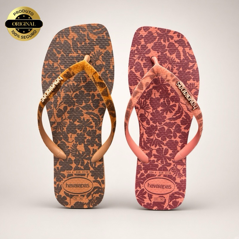 Chinelo Havaianas Feminino Slim Square Velvet Sandalia Feninino Macia Original Lançamento