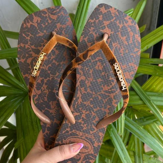 Chinelo Havaianas Quadrada Slim Square Velvet Ferrugem Florida