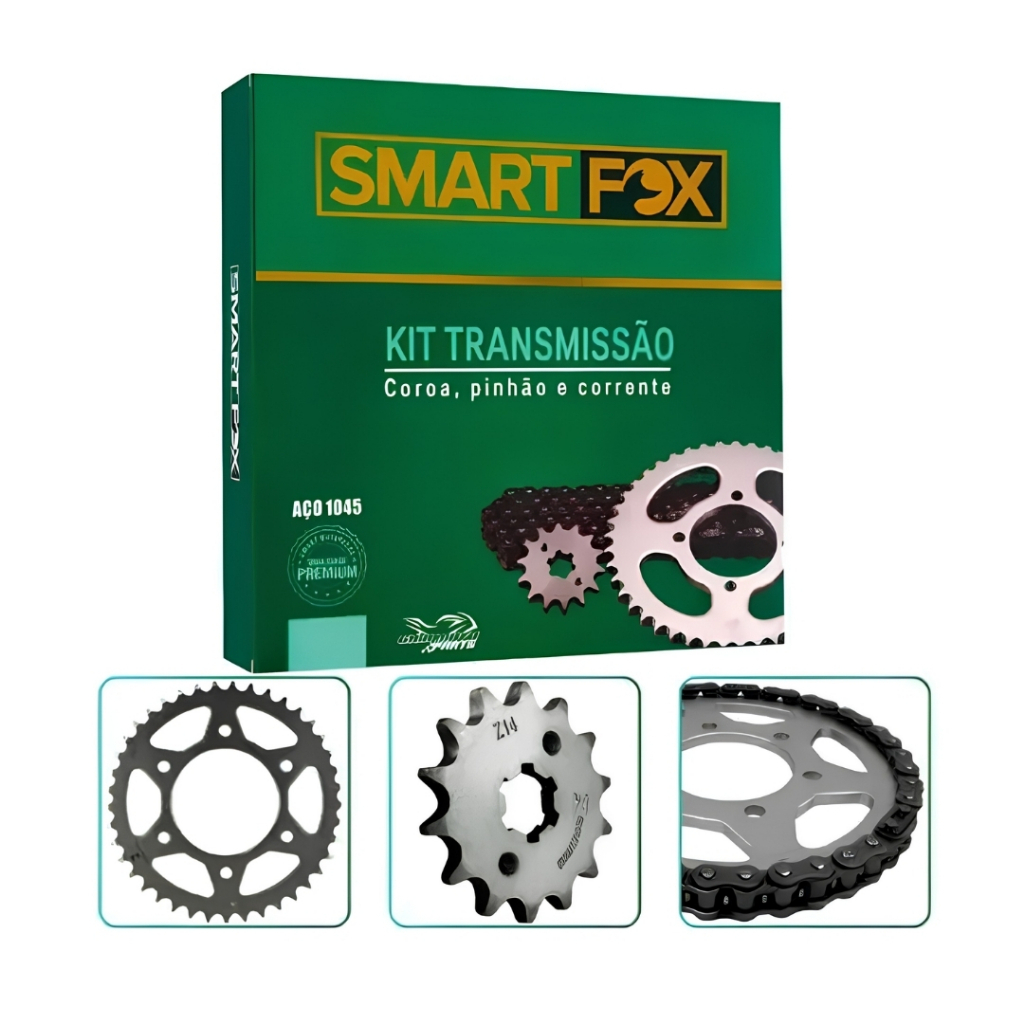 Kit Relação Transmissão Yamaha Fazer 150 / Factor 150 2014 a 2021 – Smart Fox