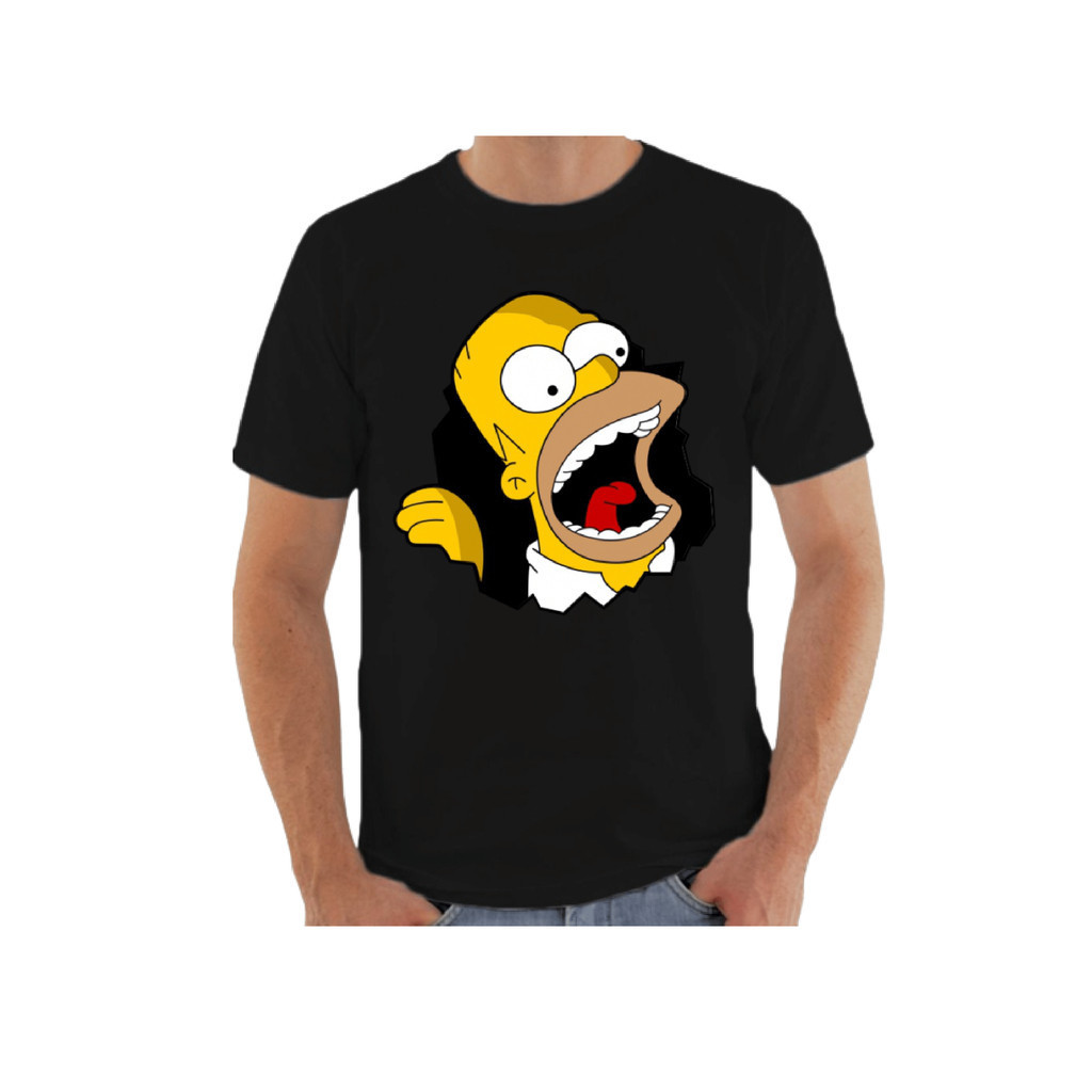 Camiseta homer simpsons Anime Infantil e adulto camisa em Algodão