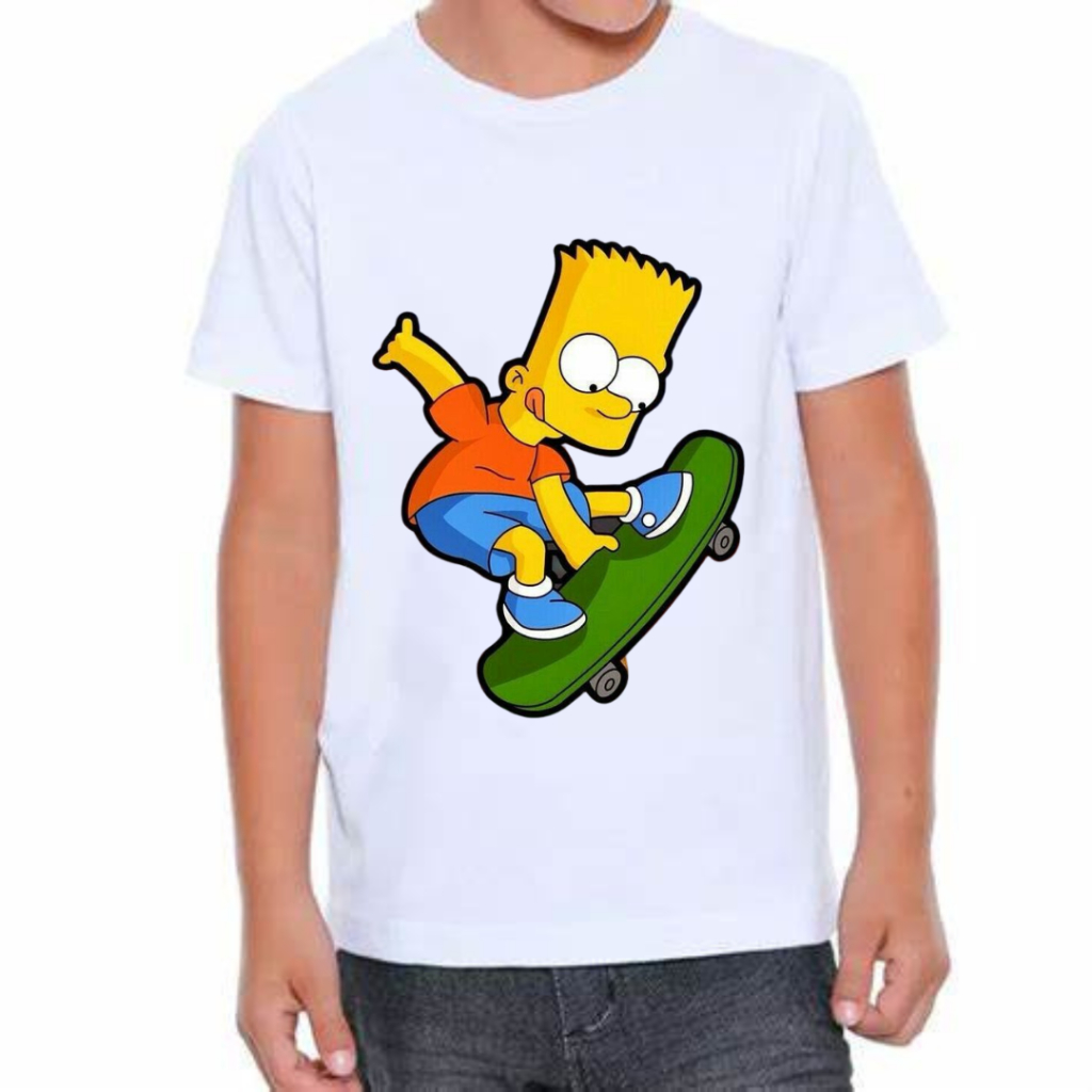 Camiseta-camisa T-shirt Blusa unissex Adulto e infantil Simpsons Bart Envio imediato