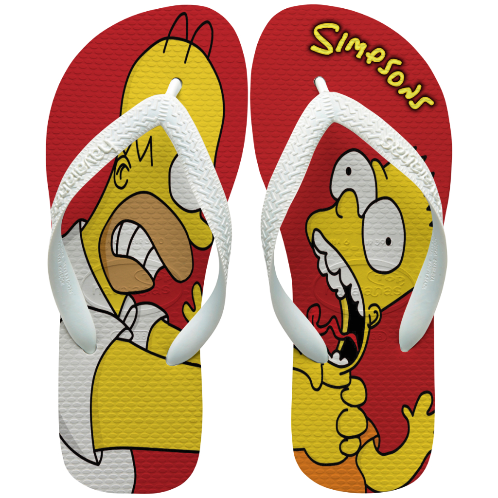 Chinelo Personalizado Simpsons Homer vs Bart Cartoon - Só Originais