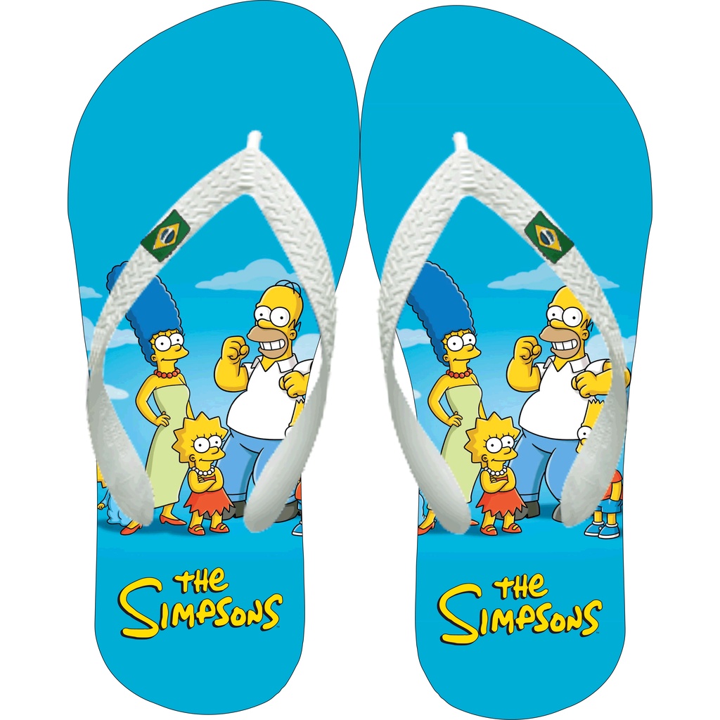 Chinelo Exclusivo Sucesso Simpsons Oferta Infantil e Adulto Envio Rápido chinelos exclusivos frete barato aproveite