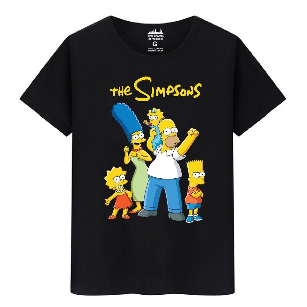 Camiseta Masculina Algodão Tradicional, Adulto, Infantil  Os Simpsons