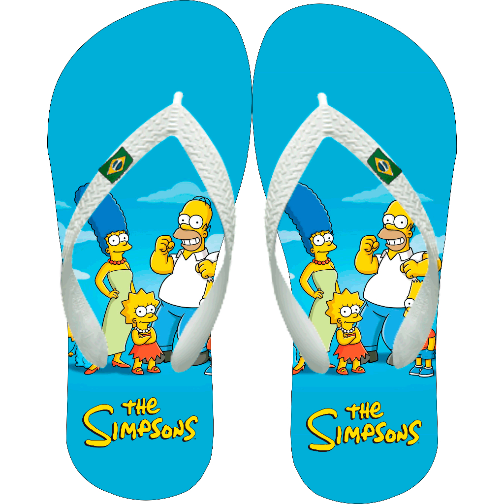 Chinelo Exclusivo Sucesso Simpsons Oferta Infantil e Adulto