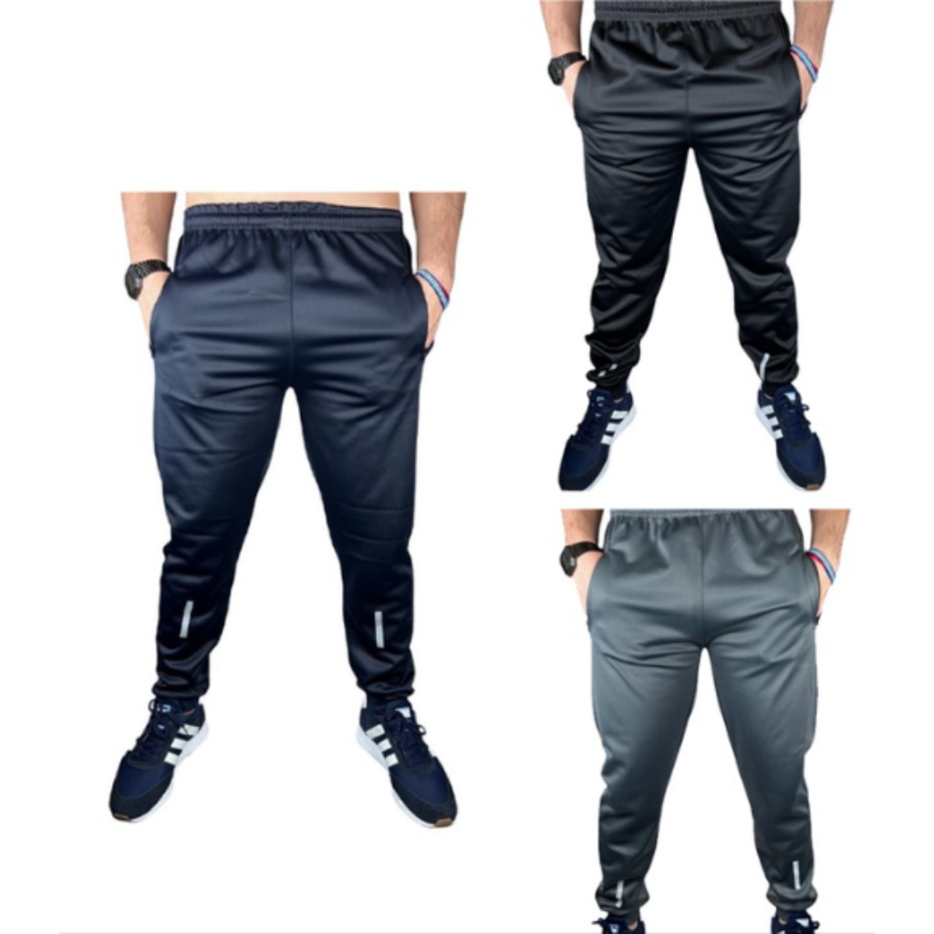 Kit 3 Calça Jogger Masculina Calça Moletom Esportiva DryFit c/ Elastano Punho No Tornozelo Elástico na