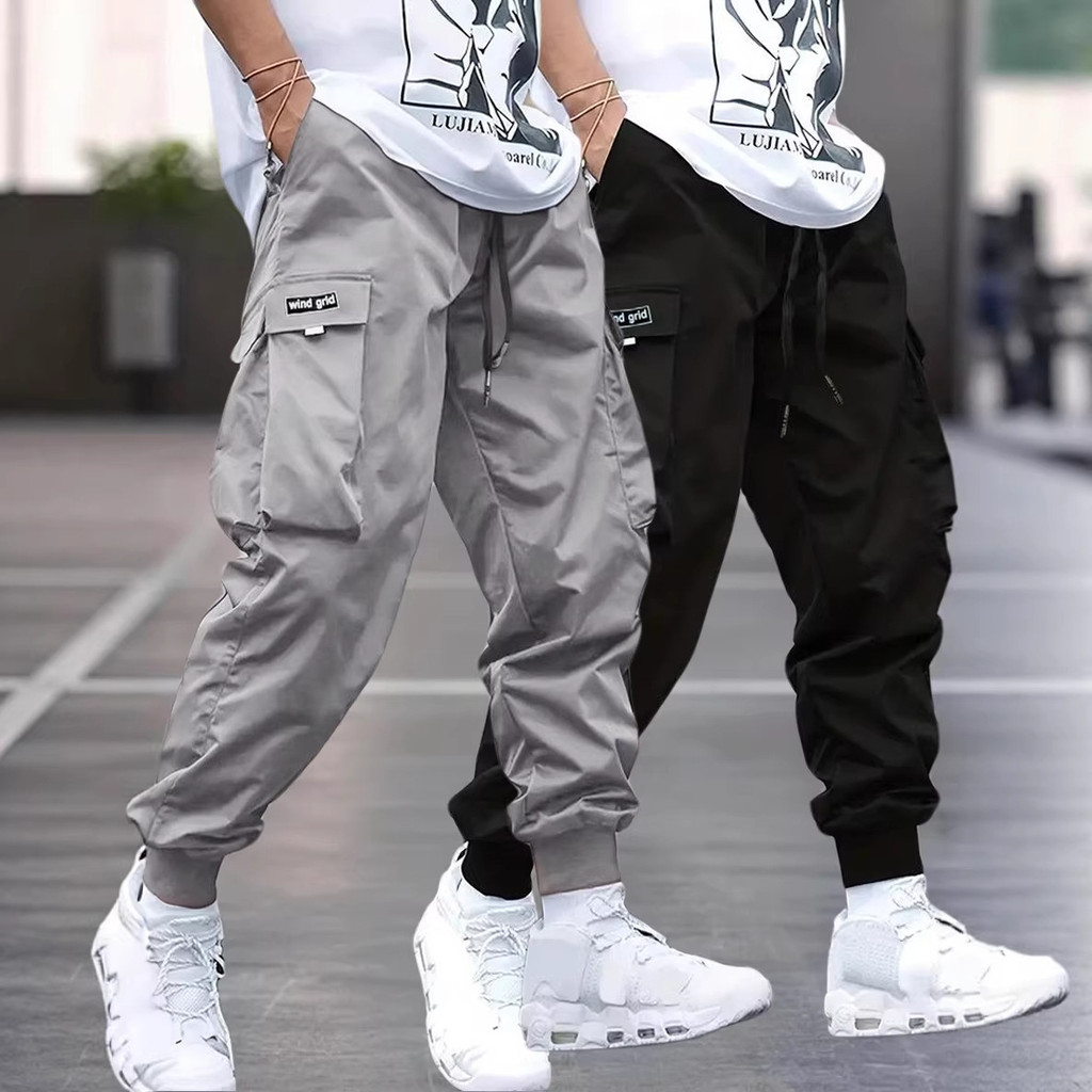 Calça De Trabalho Masculina calca , casual Funcional Solta Versátil Cintura Média No Tornozelo