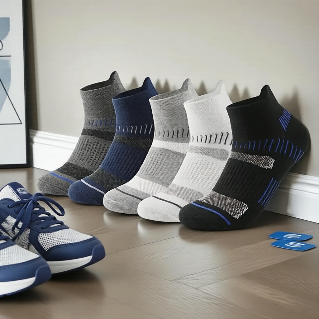 Meias de Tornozelo Masculinas em Algodão, Pacote com 5/10 Pares – Malha Respirável, Esportivas para Corrida, Basquete e