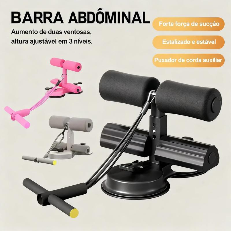 Home Abdominal Trainer Suction Cup Type with Elastic Rope 3‑Level Adjustment Knee & Belly Protection