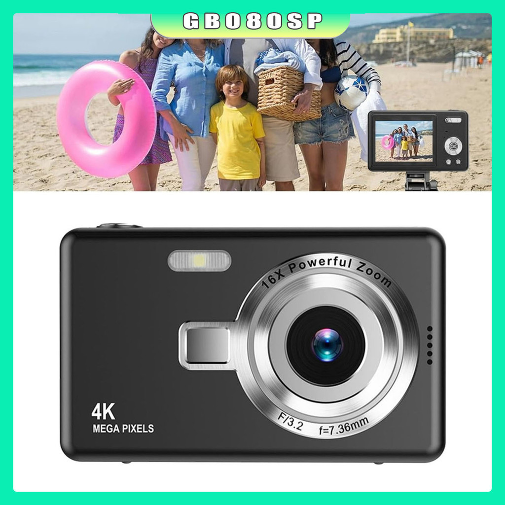 Câmera Digital 48mp Hd 2.4  Lcd Com Anti Shake Ccd Tiro ultra Fino Compacto Recarregável e Portátil Microfone embutido