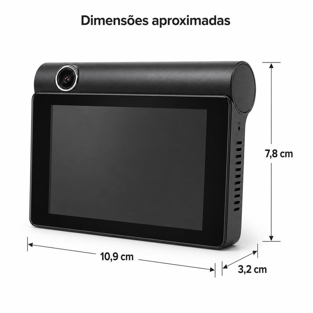 Câmera DVR Automotiva 1080p Frontal Interna E Traseira