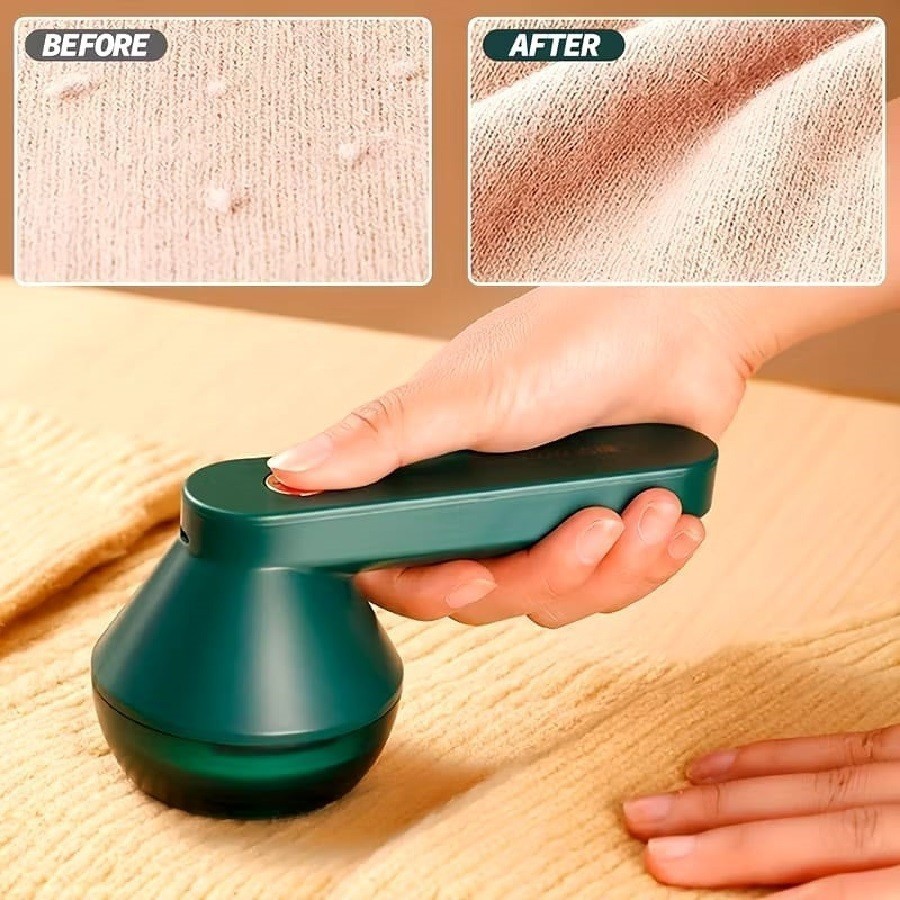 Papa Bolinha Elétrico Portátil 16Cm Aparador E Removedor De Pelos Fiapos Roupas  Recarregável Verde