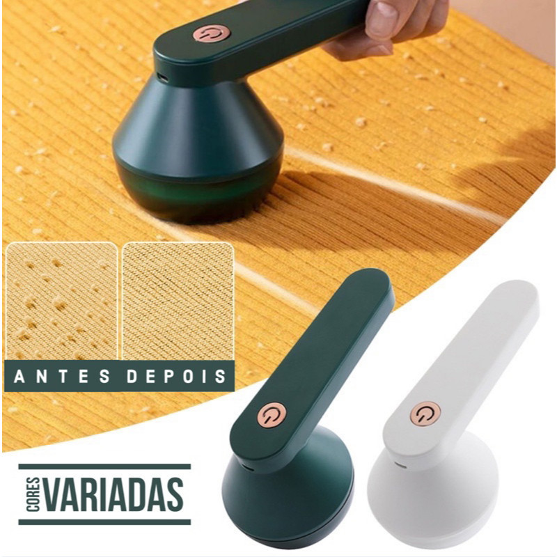 Papa Bolinhas Sem Fio | Elétrico Tira Pelos de Roupas | Recarregável + Aparador