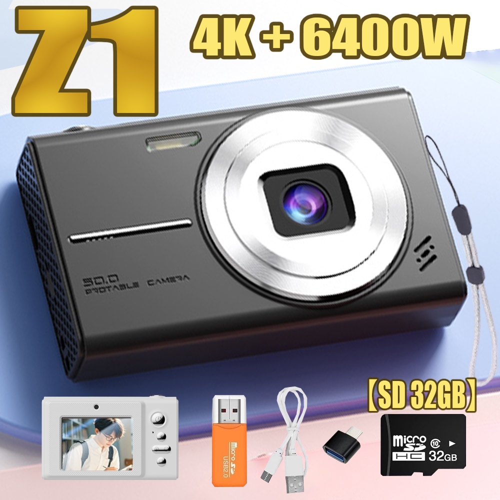 2025 Z1 CCD 8X Zoom Digital Câmera 4K Para Estudante De Fotografia 2.4 Polegada 180 Tela Flip Selfile