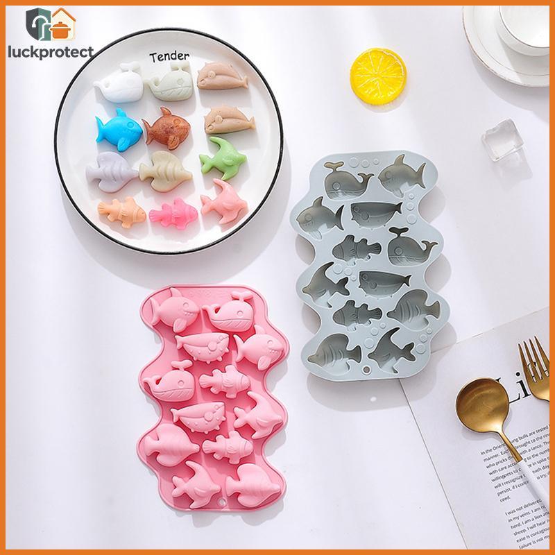 LPHG 12 Cavidade 3D Peixe Marinho Silicone Molde De Chocolate Mix Animal Doces Biscoito Geléia Cubo De Gelo Fazendo Deco