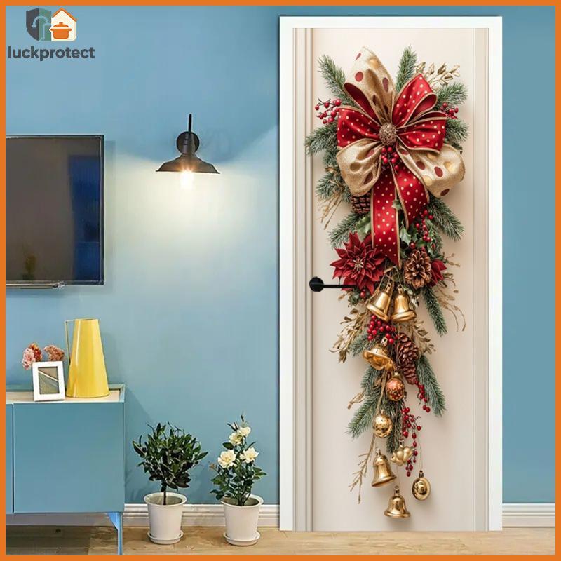 LPHG 1 Unidade De Decoração De Parede De Natal-Suspensa Com Sinos Vermelhos E Folhas Verdes Quarto De Férias , Design .