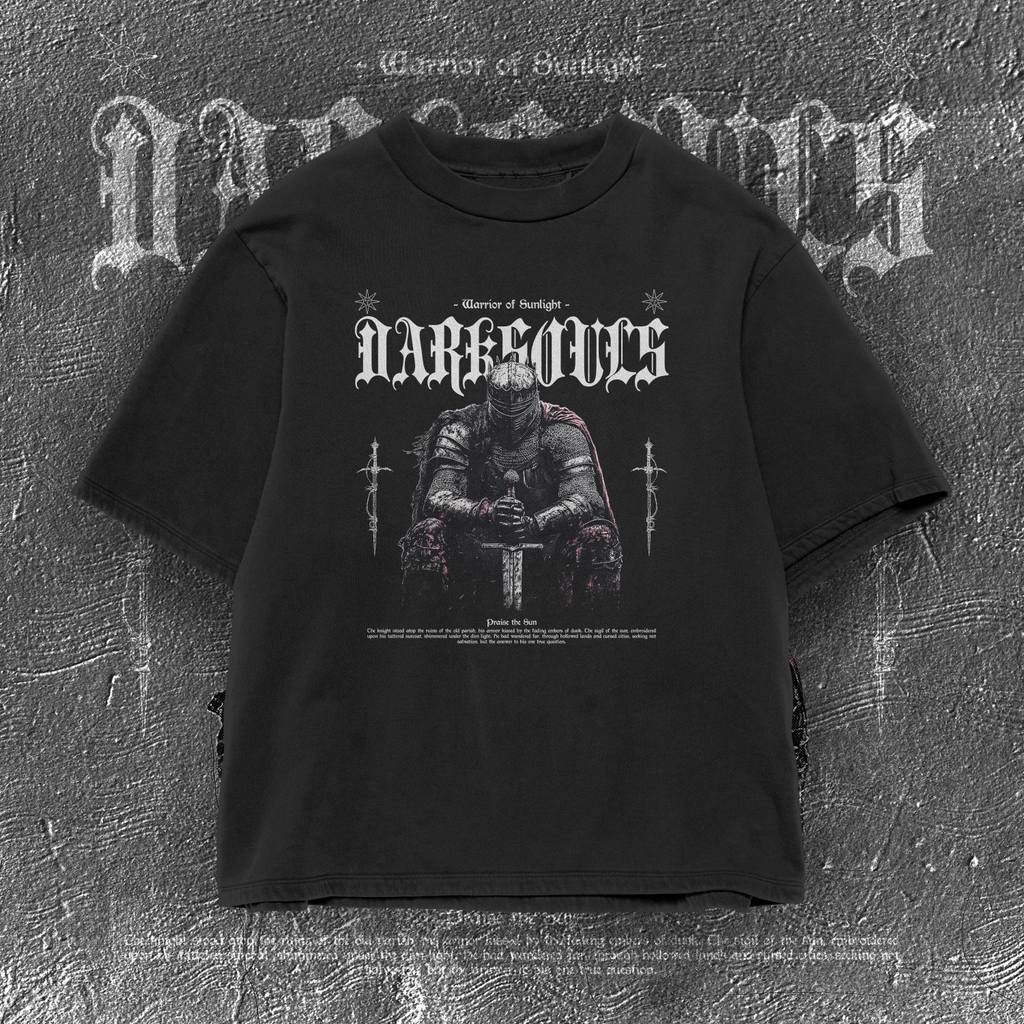 Camiseta Masculina Feminina Estampa Dark Souls Cavaleiro Sol T-shirt Unissex Streetwear Envio Imediato