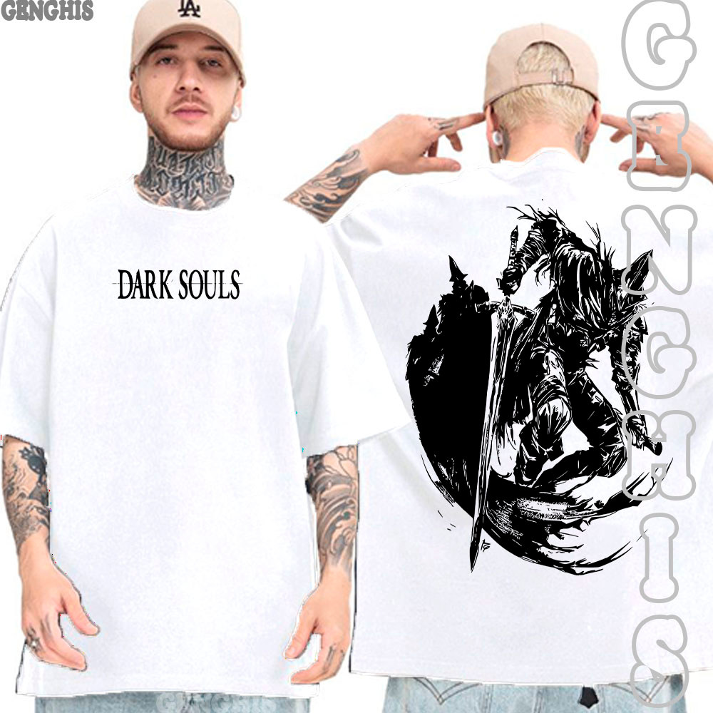 Camiseta Dark Souls Souls Like Game Jogo Cavaleiro Camisa Basica e Oversized Algodão