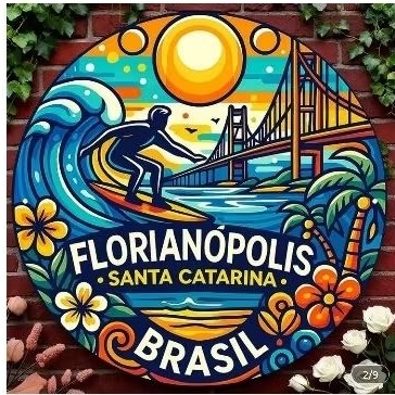 Placa Decorativa Floripa/Florianópolis ilha