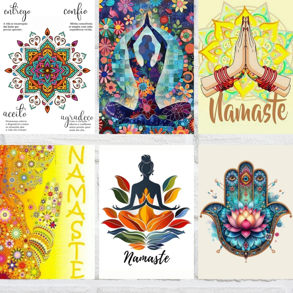 Placa Decorativa Espiritual -Quadro  Sublimado- Arte Chakras Decoração Zen Yoga Namastê  Meditação