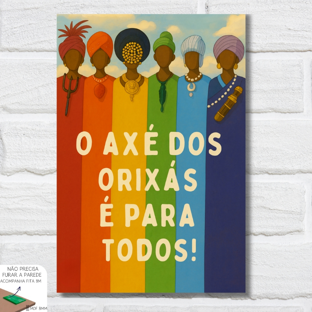 Placa Decorativa O Axé dos Orixás é Para Todos |Decoração Umbanda Arte Religiosa  Quadro Sublimado