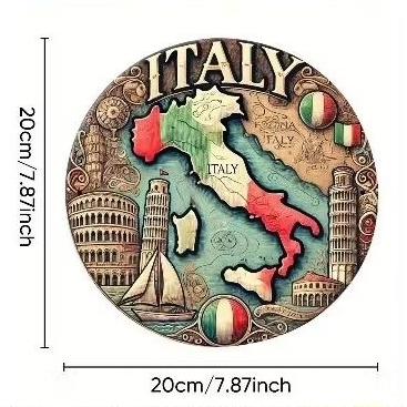 placa decorativa Itália viagem Italy mapa decoração MDF sublimado