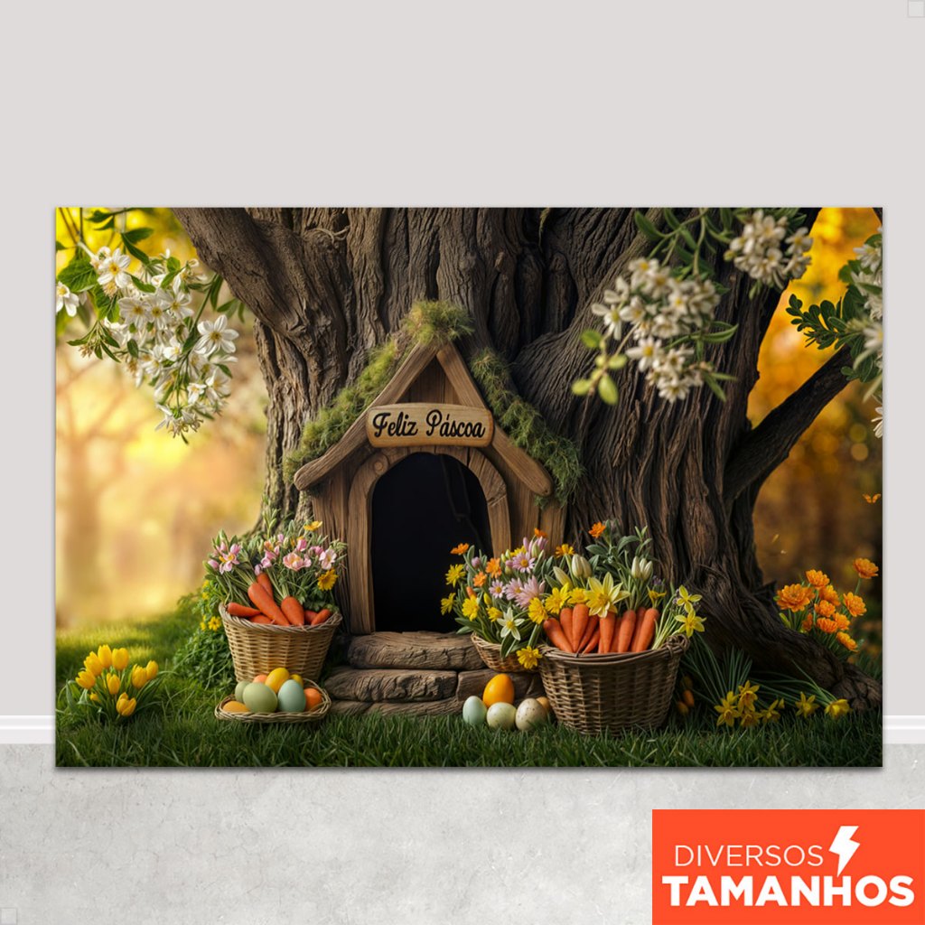 Fundo Fotográfico Em Tecido Sublimado Decoração Páscoa Cenário Painel para Foto
