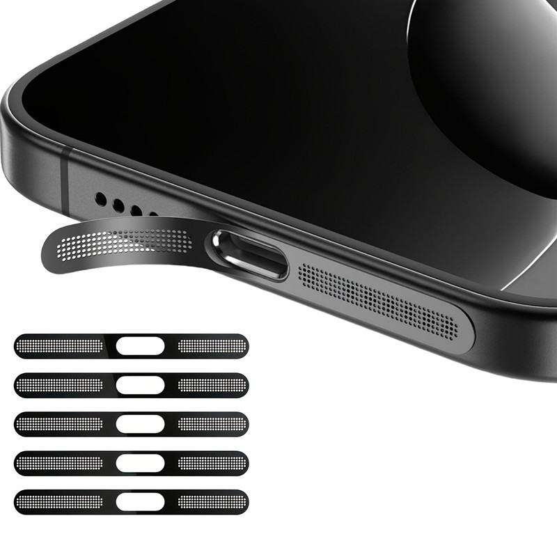 5 Pçs Metal À Prova De Poeira Net Adesivos Para iPhone 16 15 14 13 12 Universal Fone De Ouvido Alto-Falante Buraco Anti-