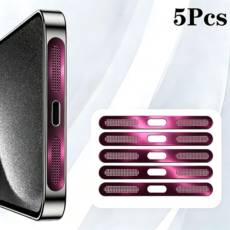 5 Pçs Metal Anti Poeira Adesivo Para IPhone 17 18 Pro Max Alto-Falante Buraco Capa À Prova De