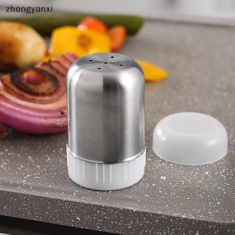 Aço Inoxidável 5 Buracos Saleiro Portátil Mini Garrafa De Tempero Com Capa Poeira Pequena Pimenta Condimento Jar Ferrame
