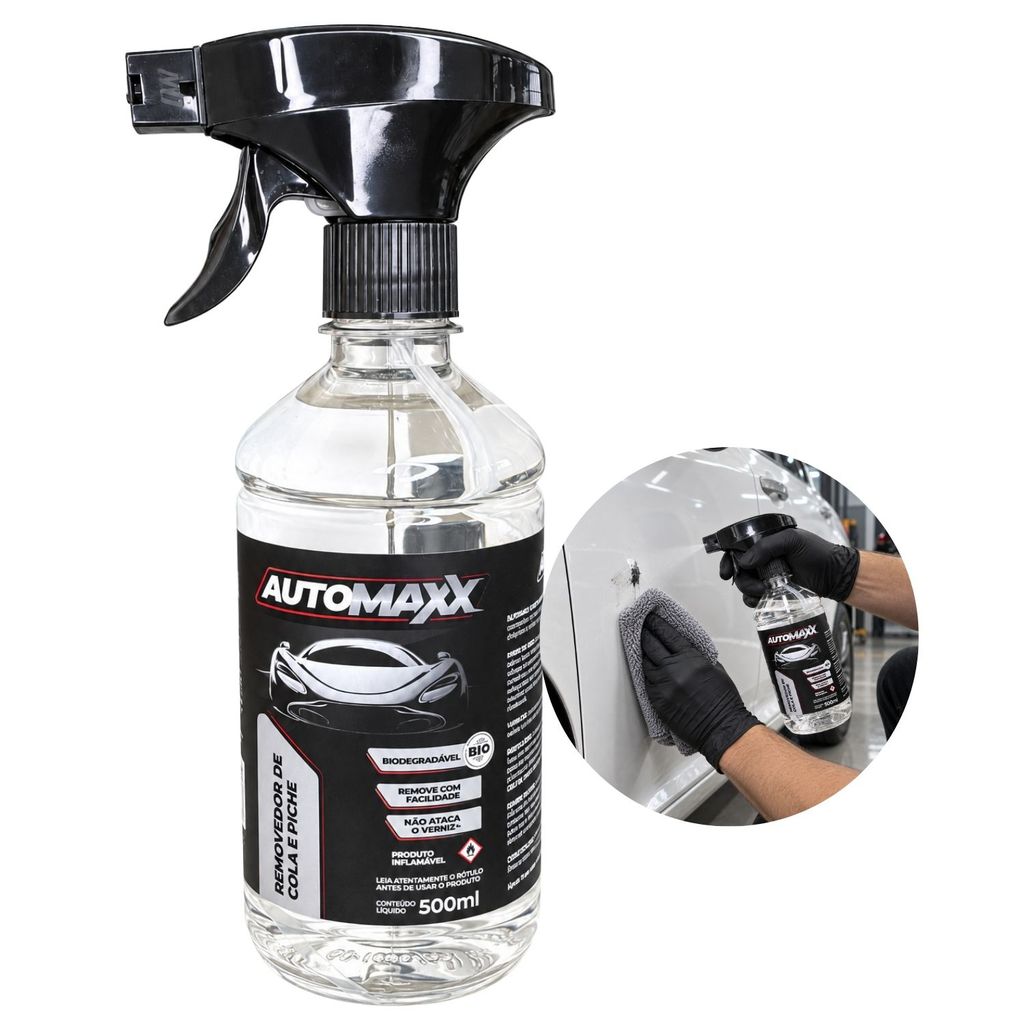 Removedor Automotivo de Cola e Piche Automaxx 500ml Biodegradável com Gatilho Não Ataca o Verniz