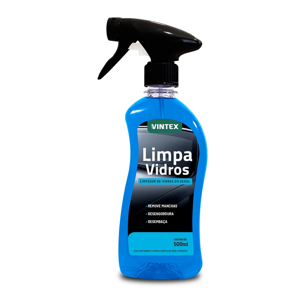 Limpa Vidros 500ml Vintex Removedor de Manchas Vidros Automotivos Espelhos Vitrines
