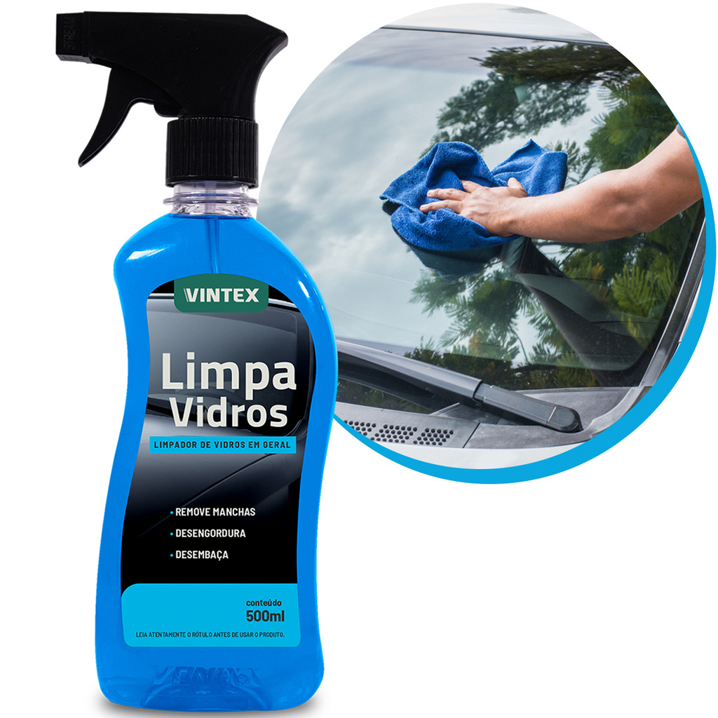 Limpa Vidros 500ml Vintex Vonixx Limpador Desembaça Desengordurante Espelho Automotivo Removedor Manchas Brilho