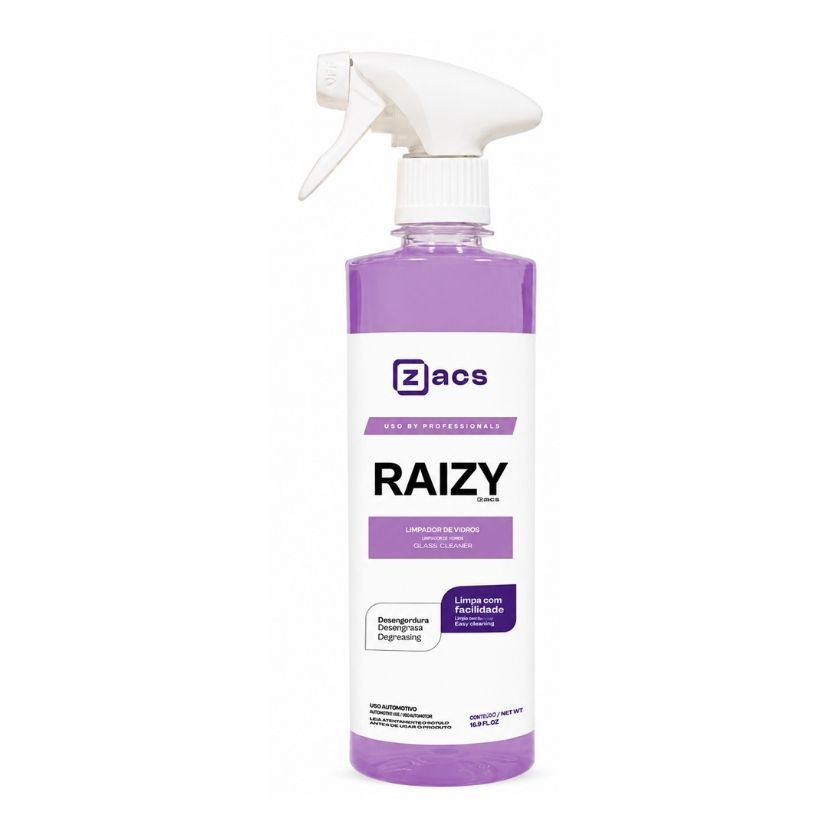 Raizy Limpador De Vidros Automotivos 500ml Zacs - Removedor de Resíduos e Desengordurante