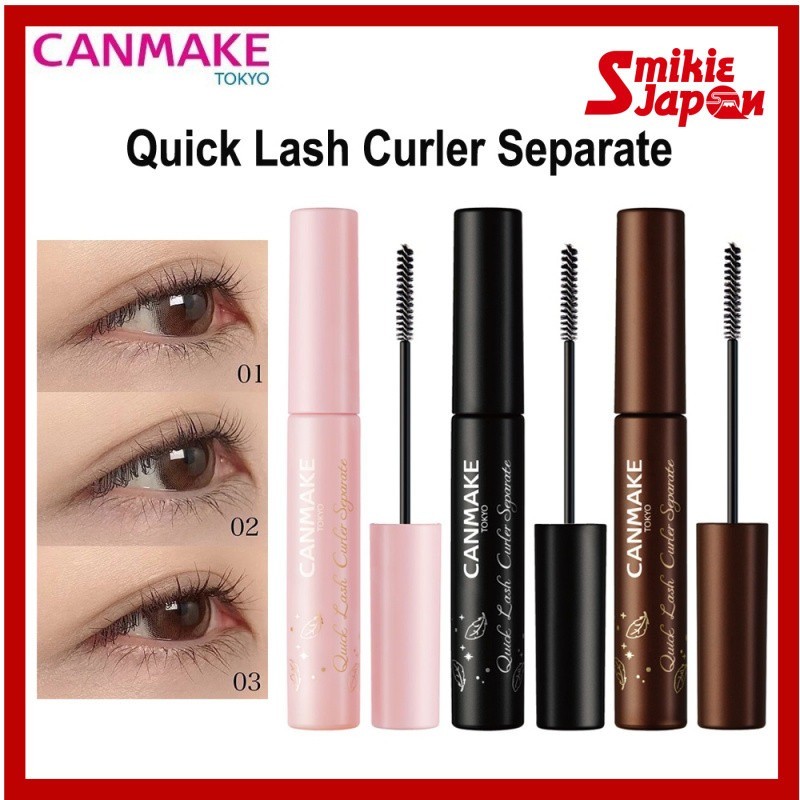 CANMAKE Quick Lash Curler Separated Long Mascara 01 Transparente 02 Preto 03 Marrom-Fabricado No Japão