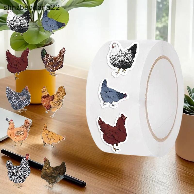[Shnzd] 500 Pcs Criativo Rolo De Galinha Fita Adesiva Animal Graffiti Laptop Caso Desktop Copo De Água Stiers EMKK