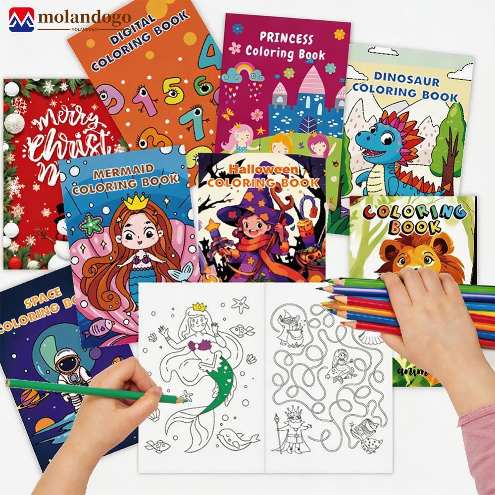 Milandogo Crianças Dos Desenhos Animados Livro De Colorir Para 3-8 Anos Animal Veículo Princesa Tema Pintura Graffiti Pa