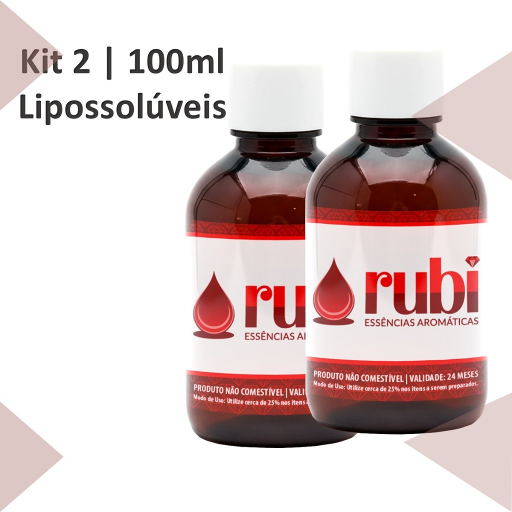 KIT 2 Essências Lipossolúveis 100ml - Concentrada para Velas, Sabonetes e mais - Alta Fixação