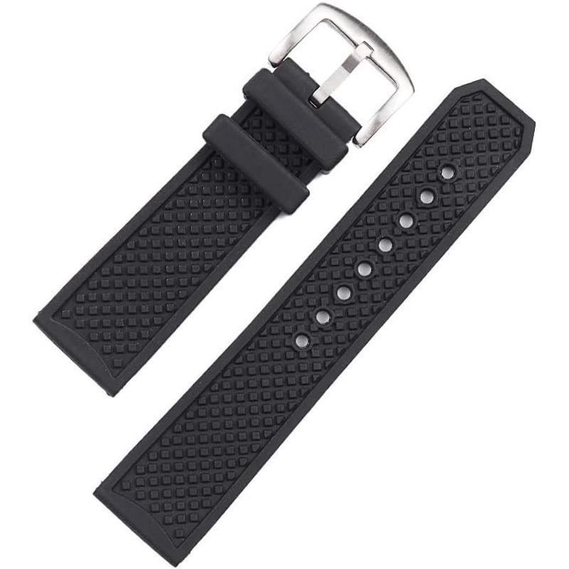Pulseira De Borracha Azul Preta De 23 24 Mm Para Cartier Calibbre Dot Texture Fita À Prova D'água Fivela De Pino De Sili