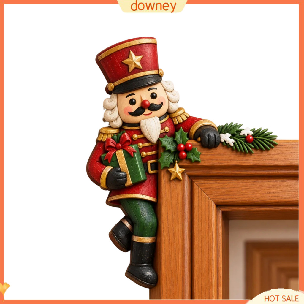 Christmas Wooden Door Topper – Funny Snowman Nutcracker Penguin Angel Santa Claus Corner Sign for Window Wall Holiday