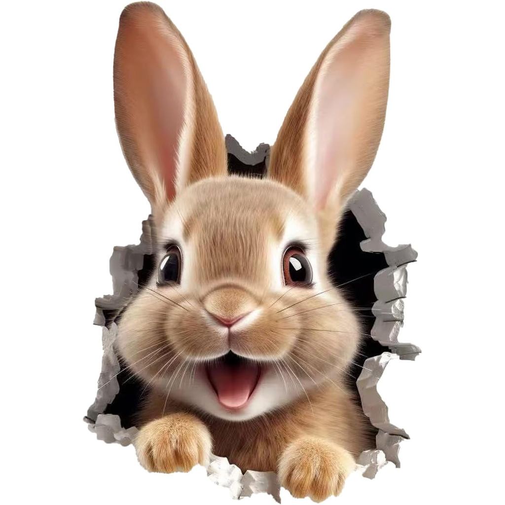 Easter Bunny Wooden Hanging Sign - 11.1x7.1 Inch Religious Easter Decor, Colorful Wall Door Decor for Home, Church, Part