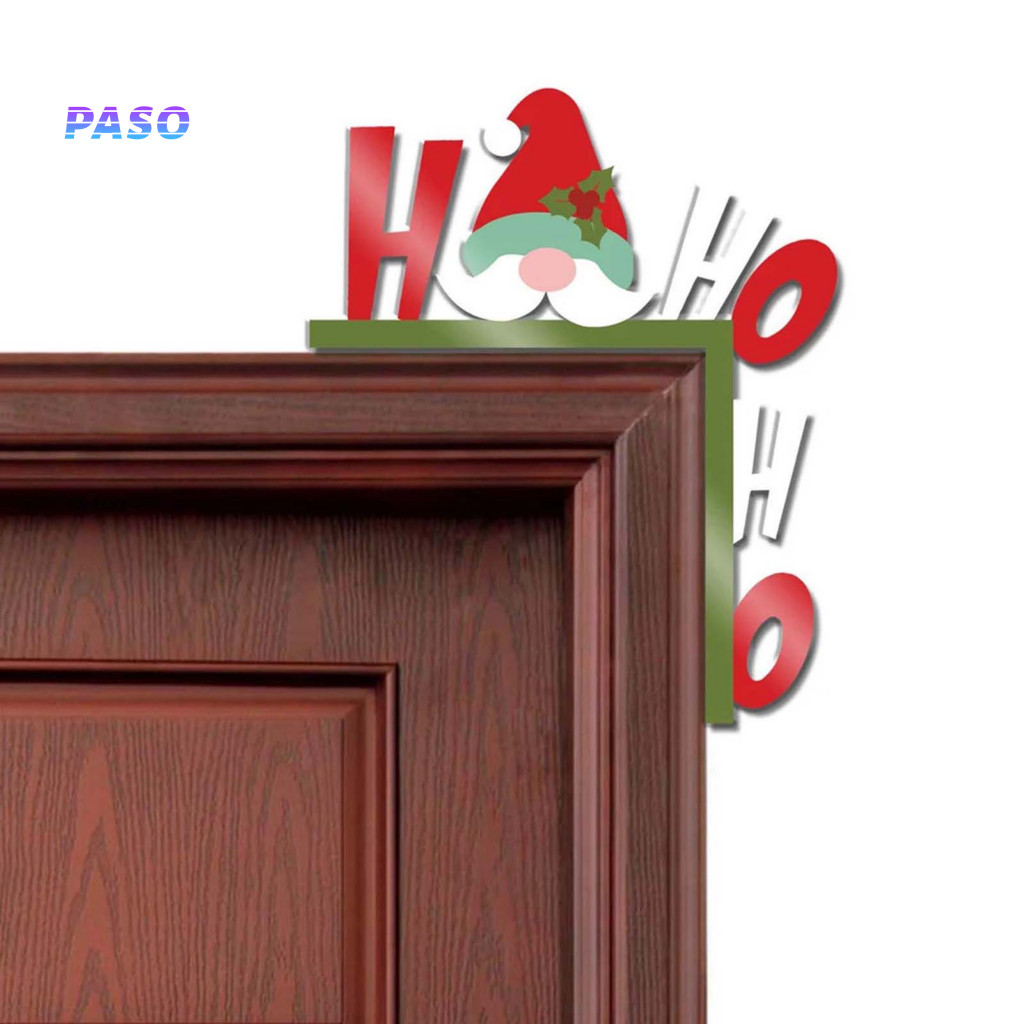 Christmas Door Frame Decoration Gingerbread House Decor Wooden Corner Sign L-shaped Festive Hanging Ornament for Holiday